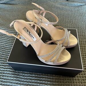 Nina Women's Gold Strappy Heels